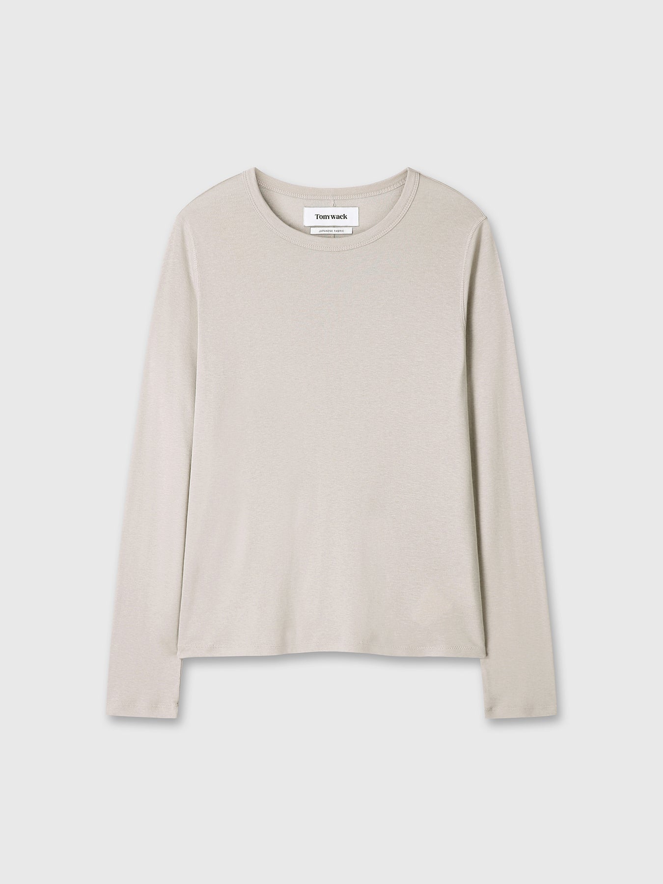 (W) COTTON CASHMERE ESSENTIAL TOP_ ARCTIC GREY