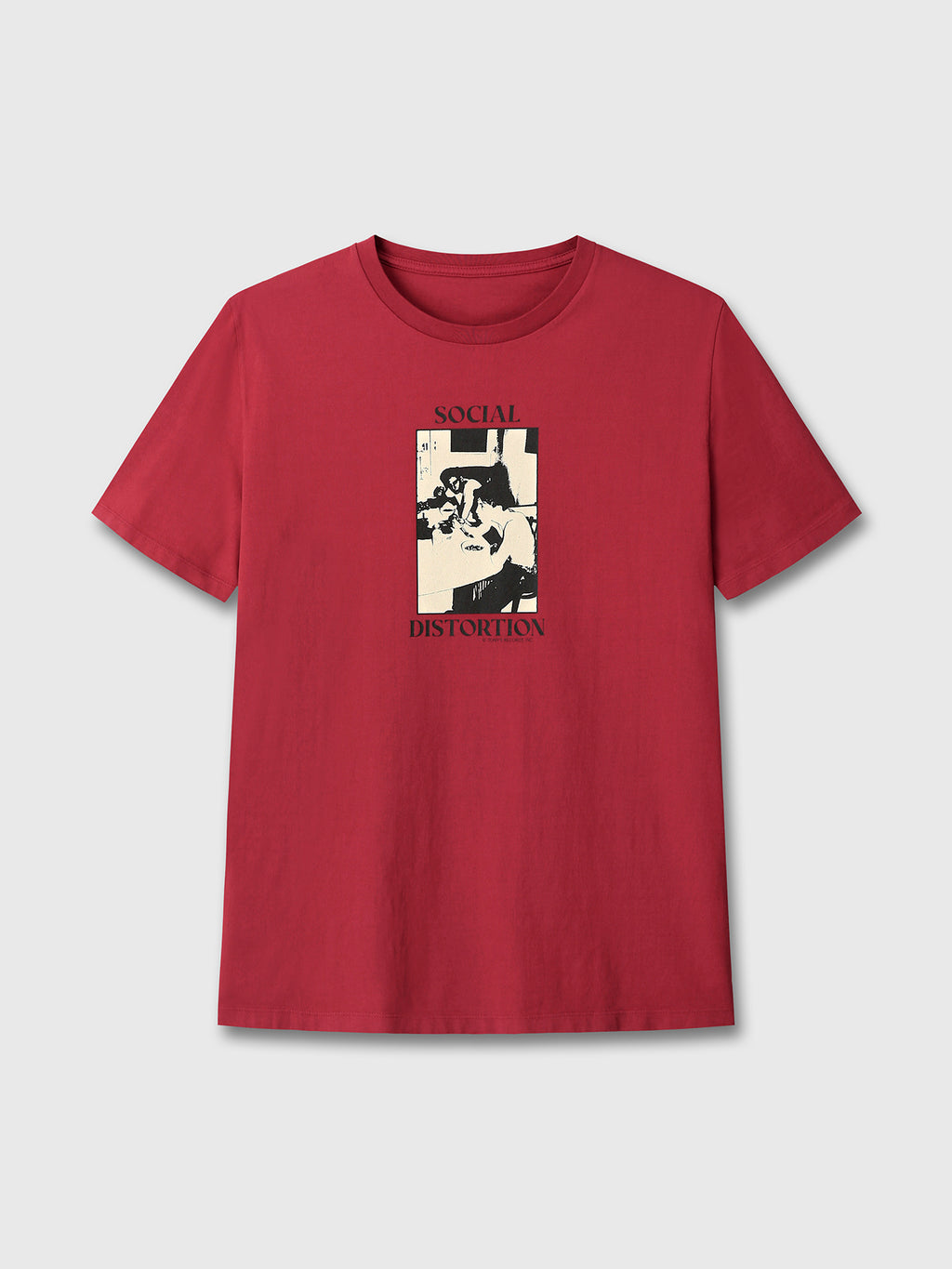 SOCIAL DISTORTION GARMENT DYED T-SHIRT_ RED PIGMENT