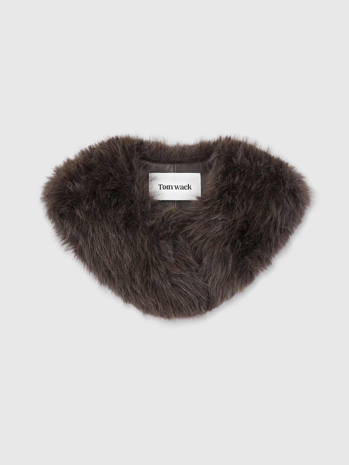 (W) FAUX FUR MUFFLER_ BROWN