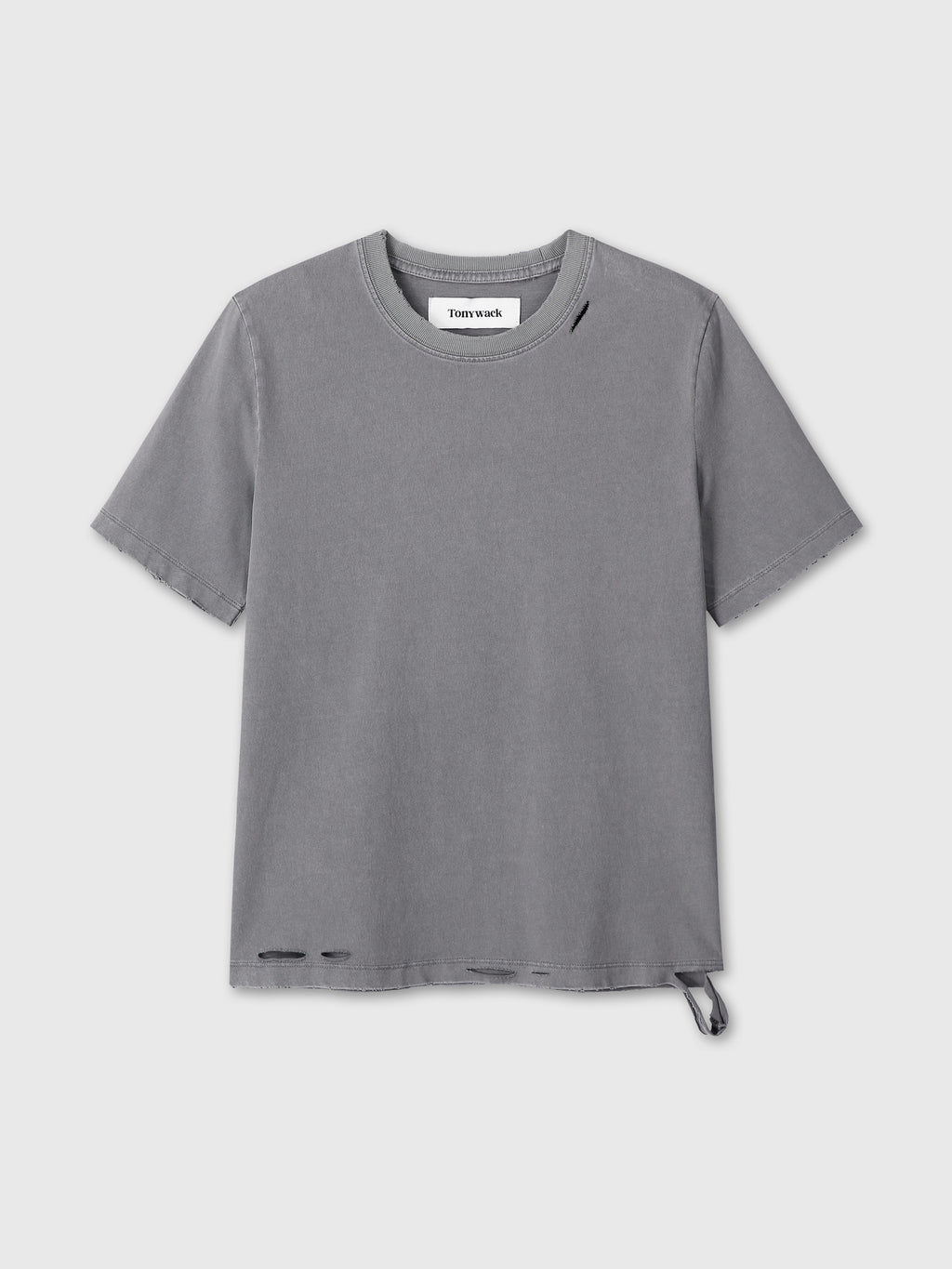 (W) GARMENT DYED VINTAGE COTTON T-SHIRT_ FADED GREY