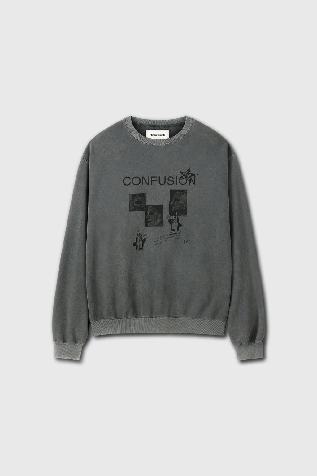 Confusion Mugshot Garment-dyeing Sweatshirt_ Faded Grey
