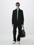 DENIM CUT-OFF SHIRT BLOUSON_ BLACK