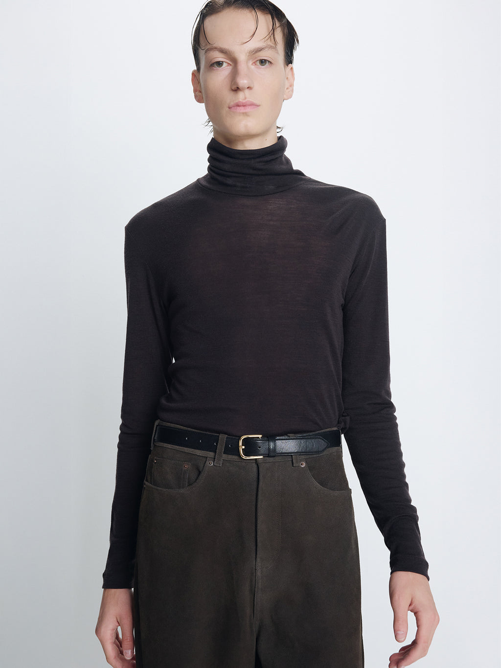 LEATHER CLASSIC BELT_ GOLD/BLACK