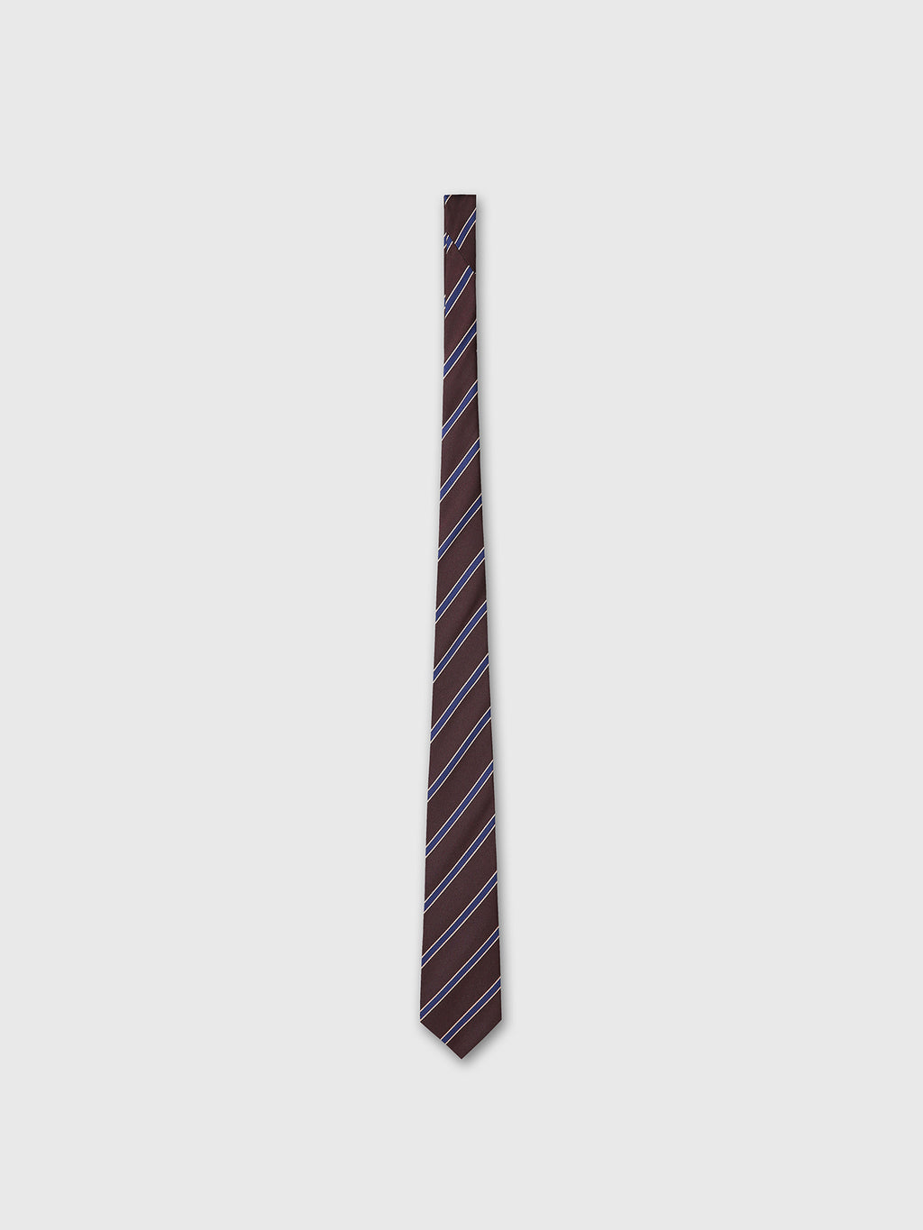 STRIPED SILK TIE_ BROWN/BLUE/BRONZE