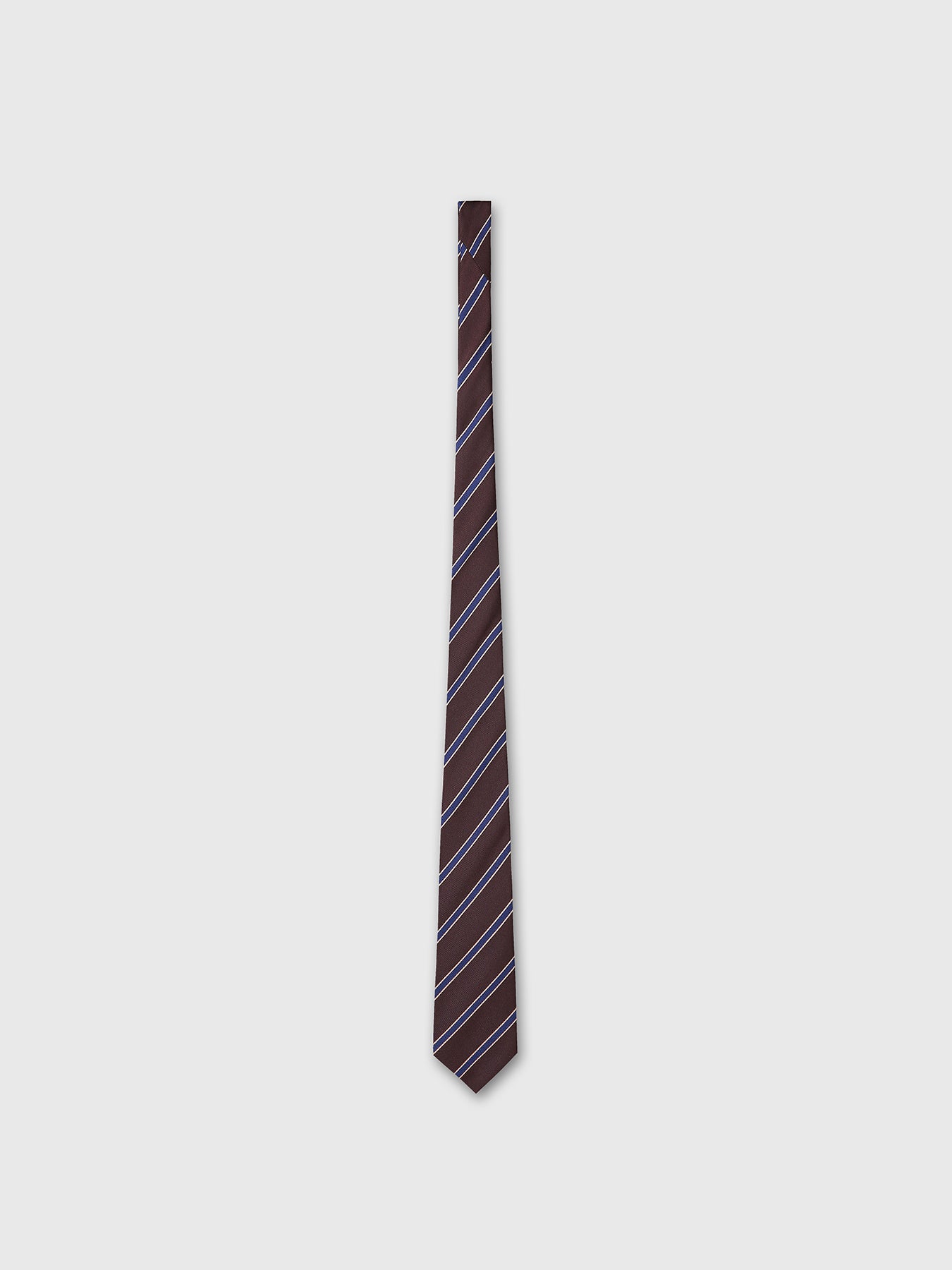 STRIPED SILK TIE_ BROWN/BLUE/BRONZE