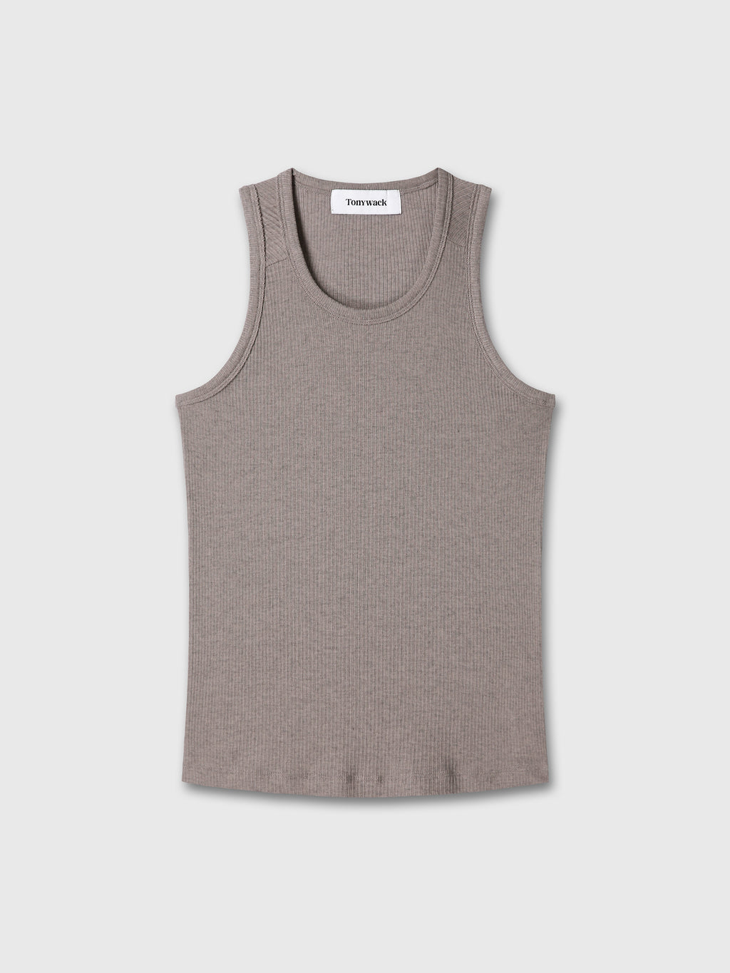 SILK LYOCELL RIB TANK TOP (JAPANESE FABRIC)_ TAUPE