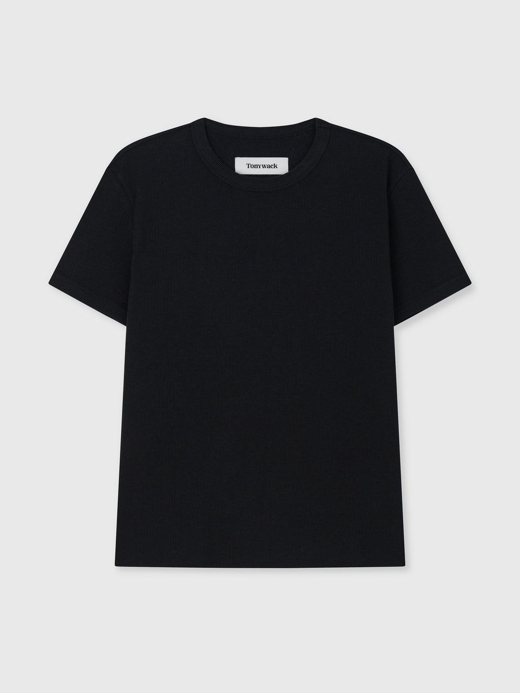 SOFT RIBBED FITTED T-SHIRT_ BLACK