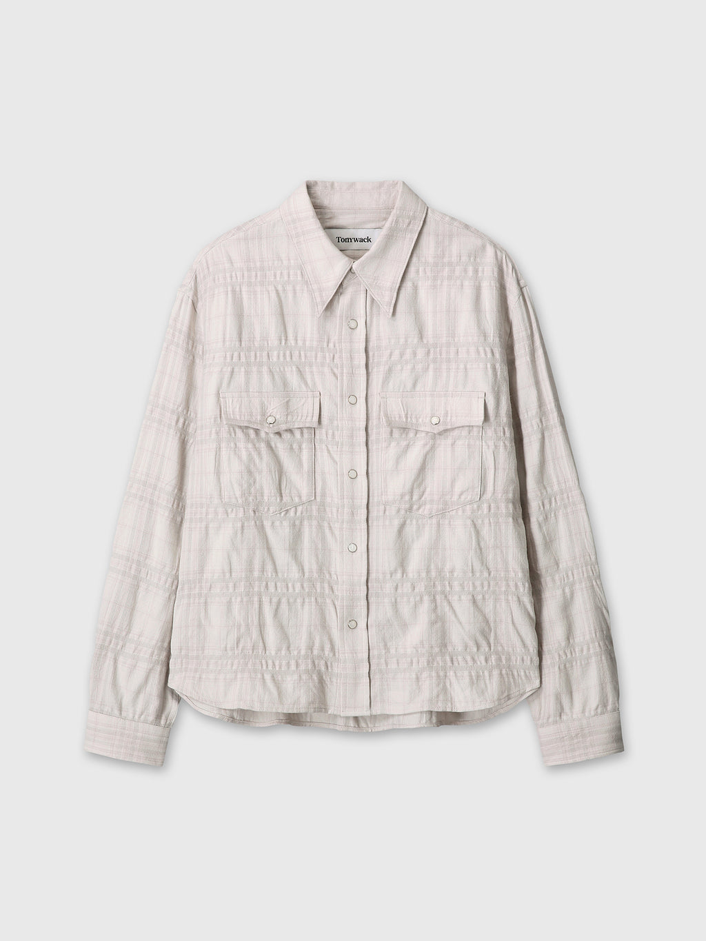 WOOL AND COTTON CHECKED SHIRT JACKET (JAPANESE FABRIC)_ IVORY