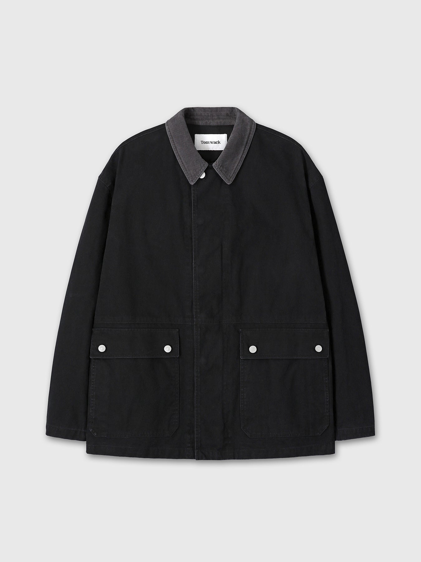 (W) GARMENT WASHED BARN JACKET_ FADED BLACK