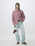 DISTRESSED LOOSE STRAIGHT DENIM JEANS_ LIGHT BLUE