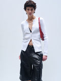 (W) SILK COTTON RIBBED BUTTON CARDIGAN_ OFF WHITE
