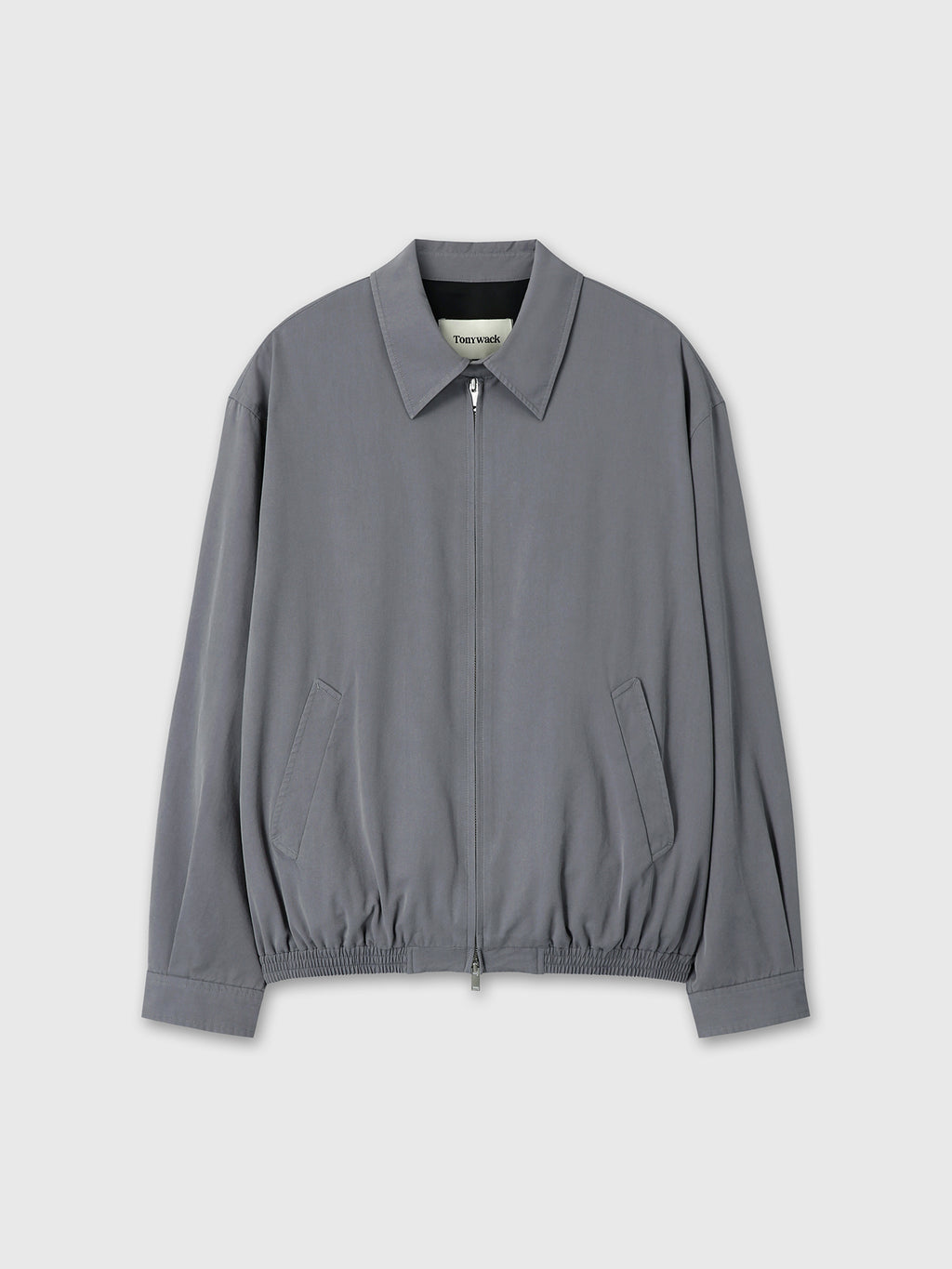 WASHED COTTON LYOCELL BLOUSON JACKET_ FADED CARBON