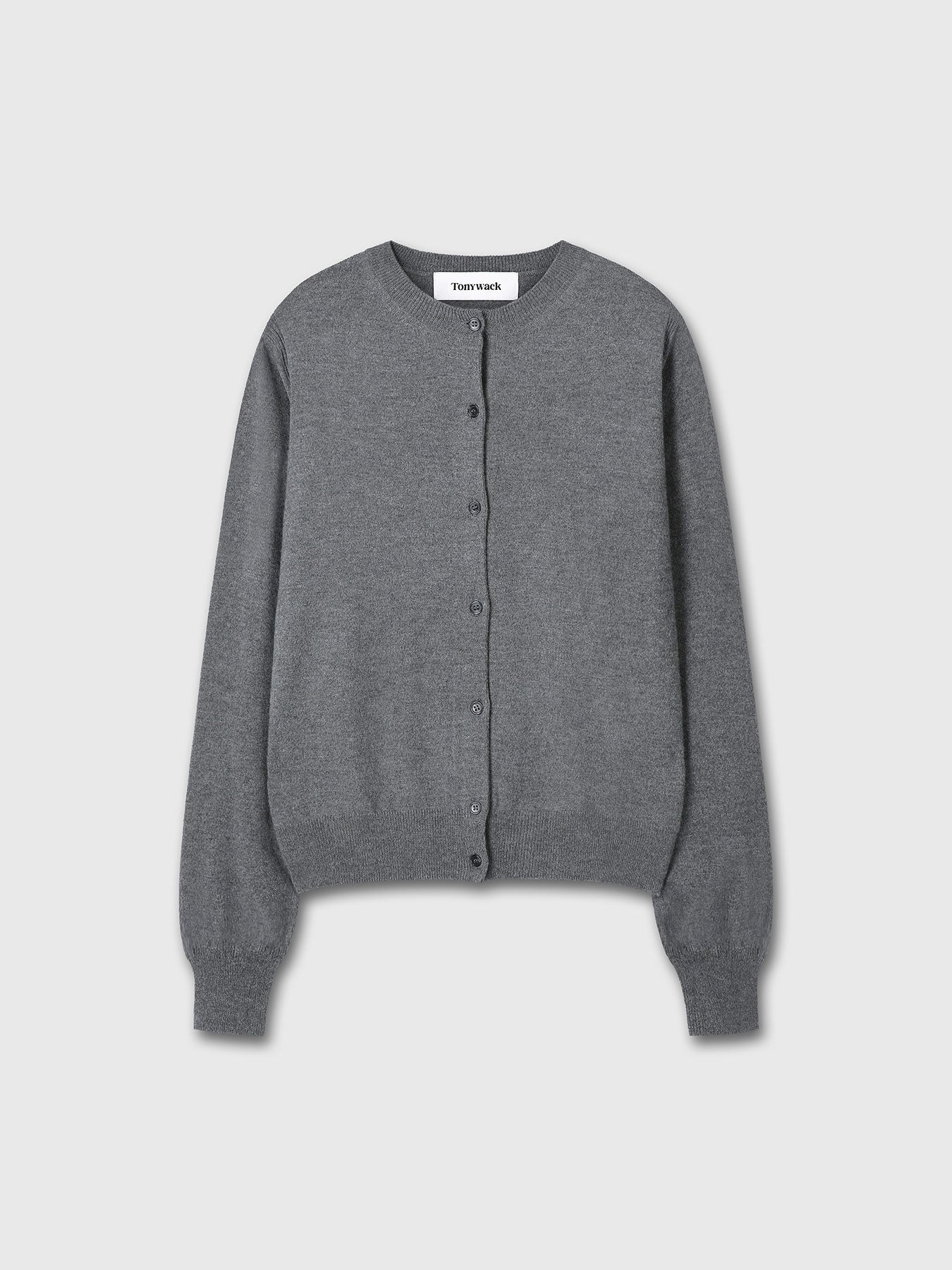 (W) SUPER FINE MERINO WOOL CARDIGAN_ GREY