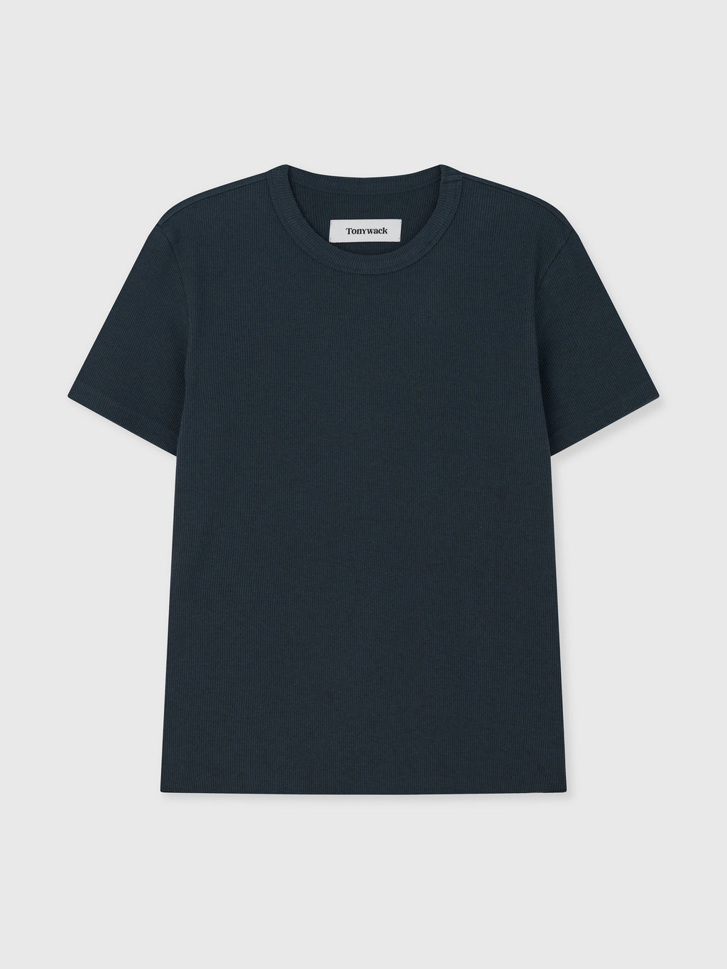 SOFT RIBBED FITTED T-SHIRT_ NAVY TEAL
