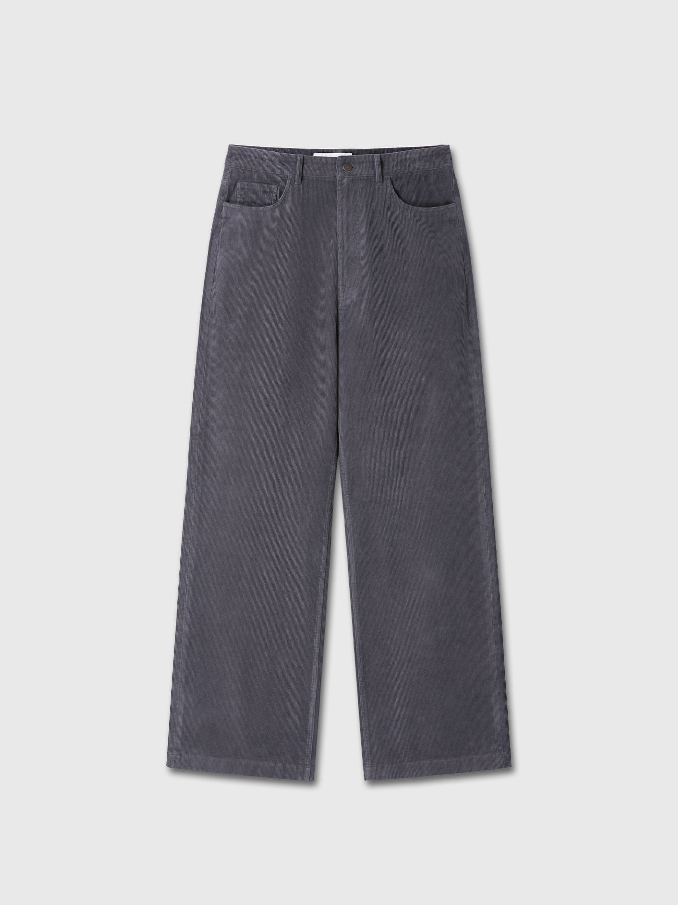 WASHED CORDUROY WIDE-LEG PANTS_ PURPLE NAVY