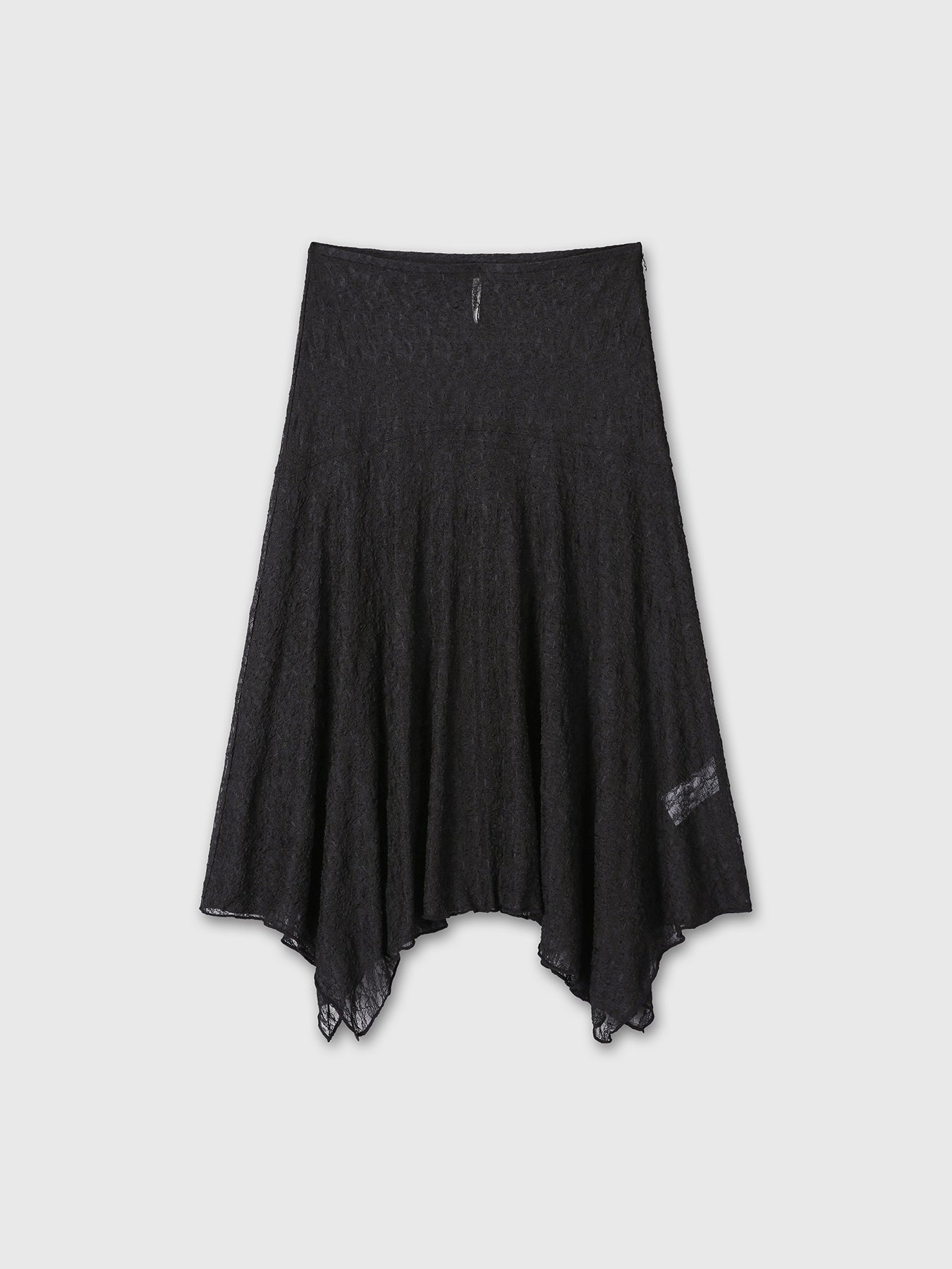 (W) LACE DRAPED SKIRT_ BLACK