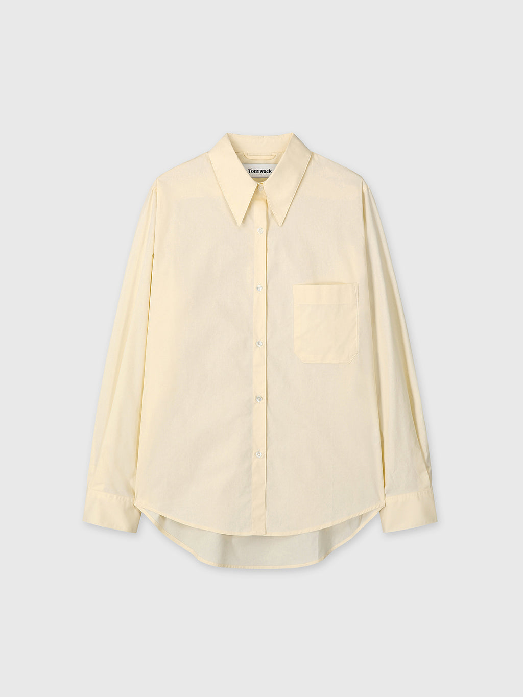 (W) COTTON HIGH-DENSITY SHIRT_ PALE YELLOW