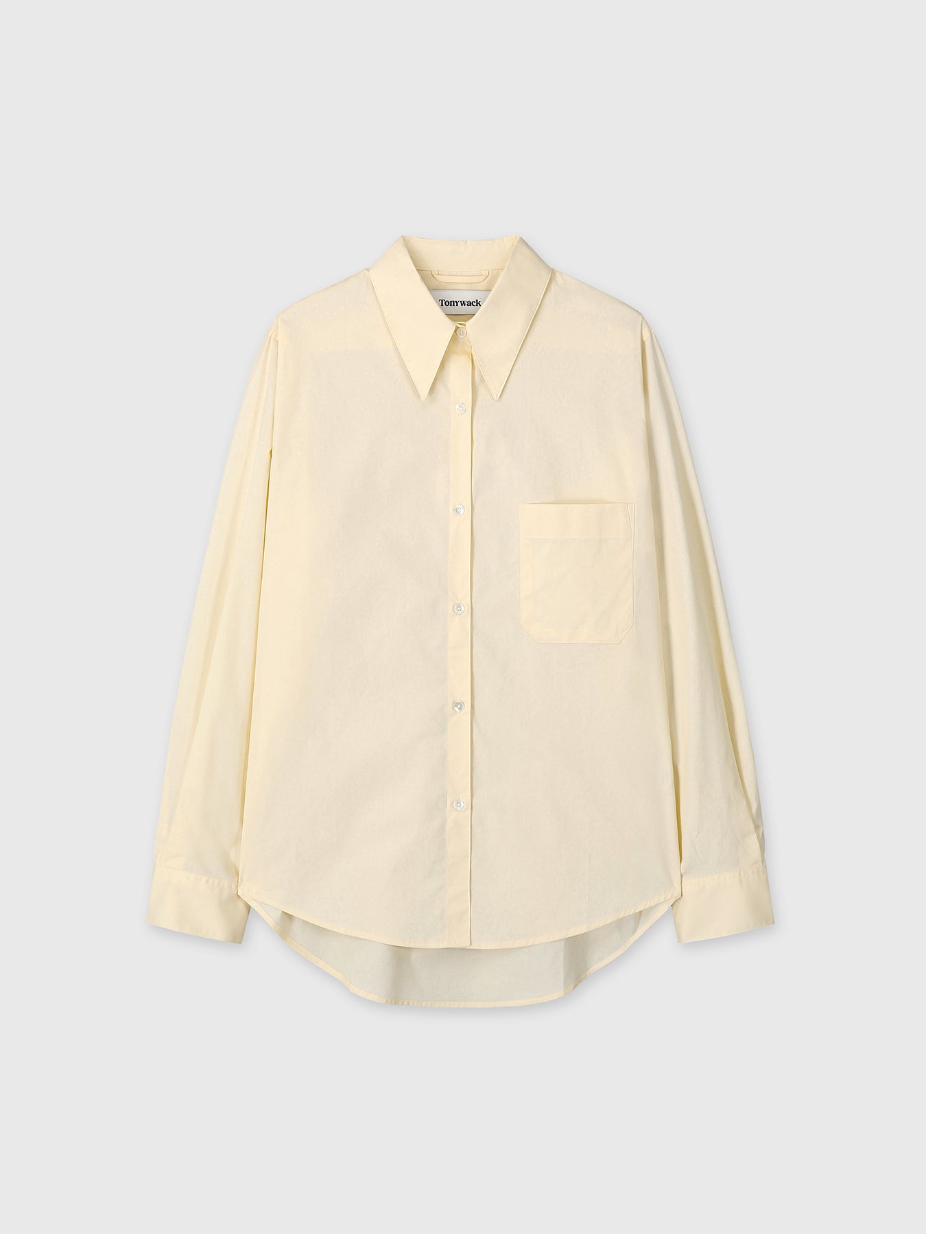 (W) COTTON HIGH-DENSITY SHIRT_ PALE YELLOW