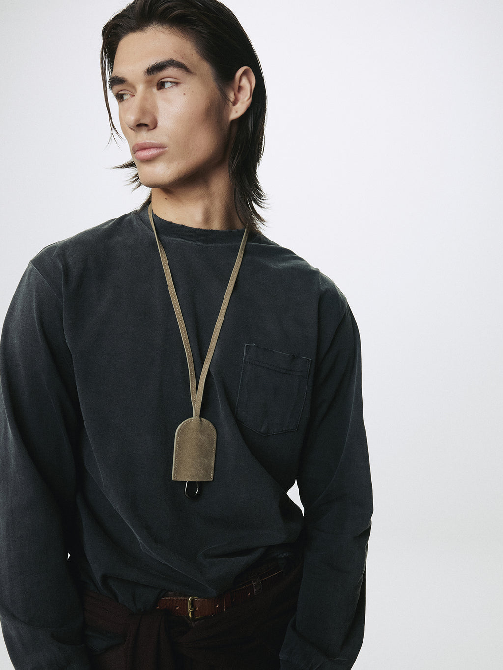 GARMENT DYED LONG SLEEVE CREW_ FADED BLACK