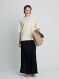 (W) HIGH-DENSITY RELAXED COTTON T-SHIRT_ PALE YELLOW