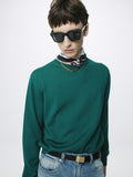 SPRING WOOL CREW NECK KNIT_ SEA GREEN