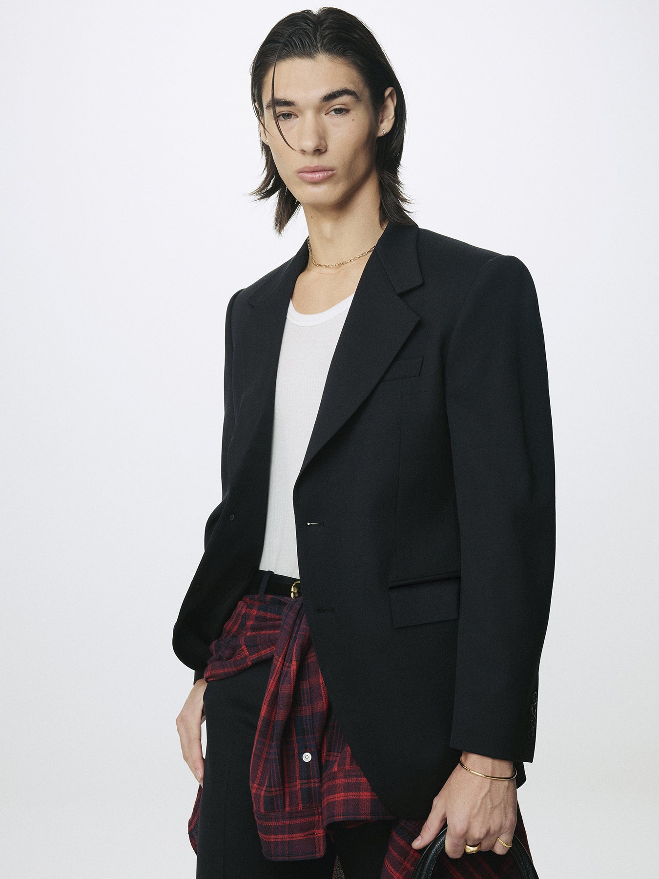 WOOL SINGLE-BREASTED TAILORED JACKET_ MIDNIGHT