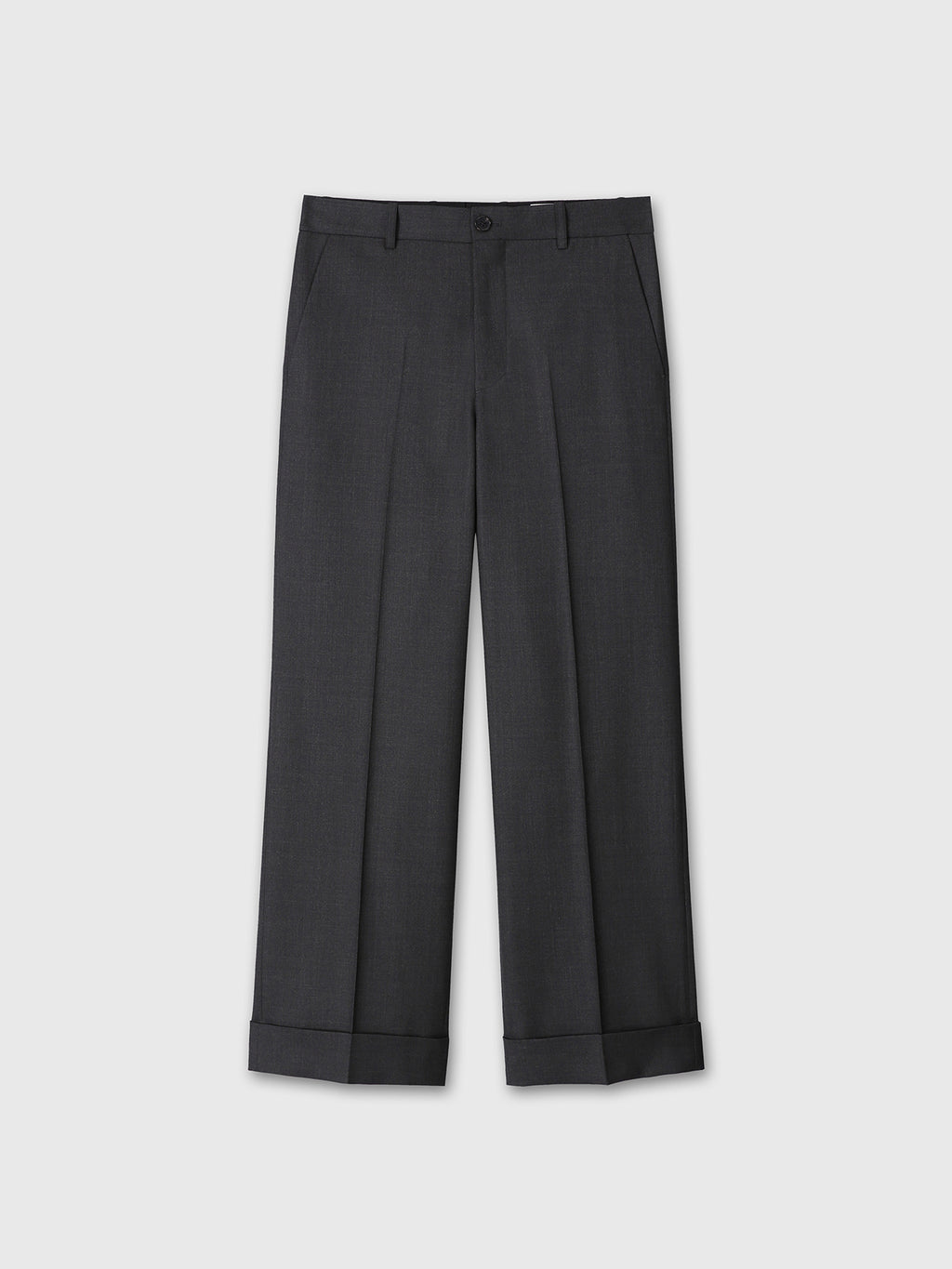 WOOL CUFFED TROUSERS_ CHARCOAL