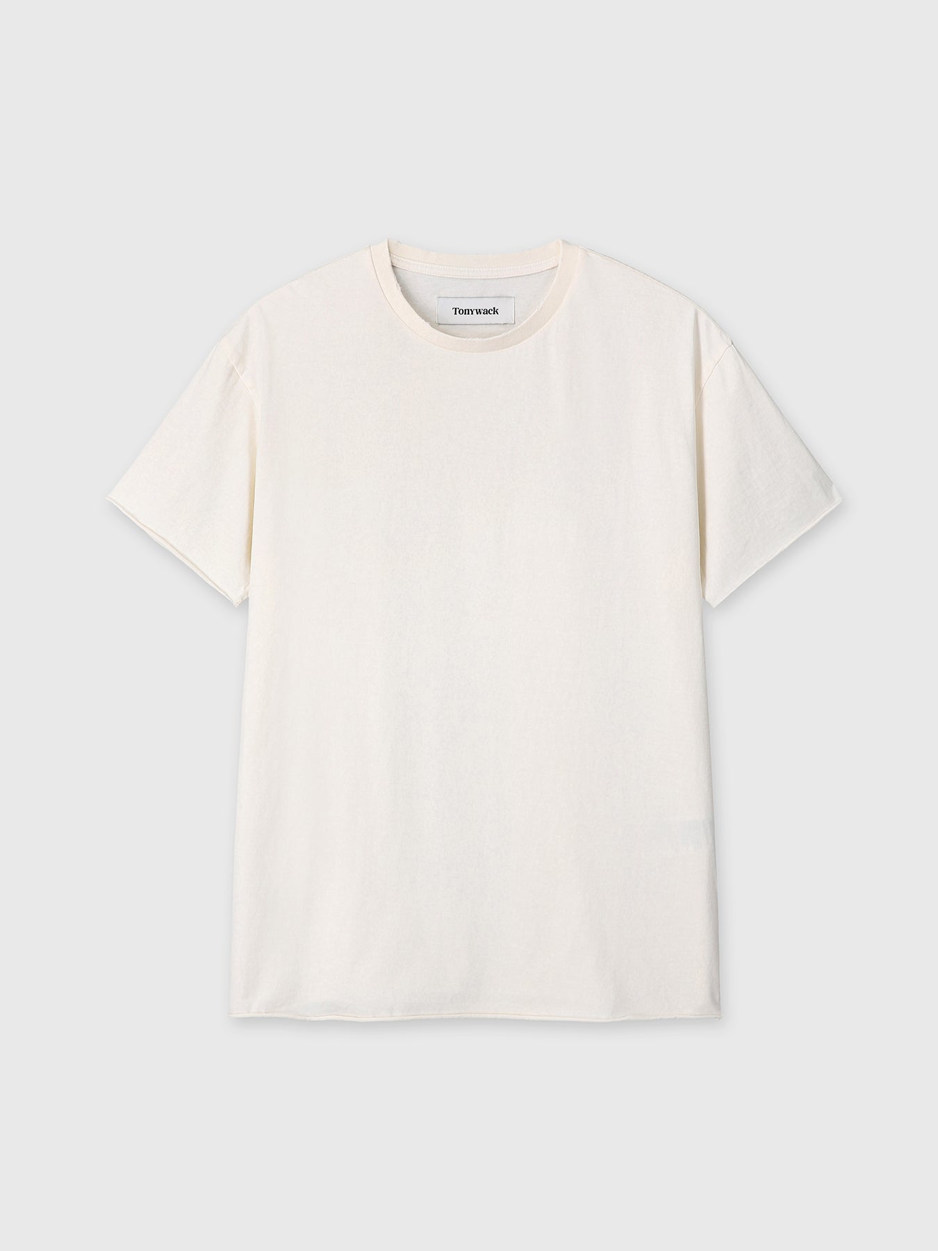 GARMENT DYED RAW EDGE T-SHIRT_ SALT PIGMENT