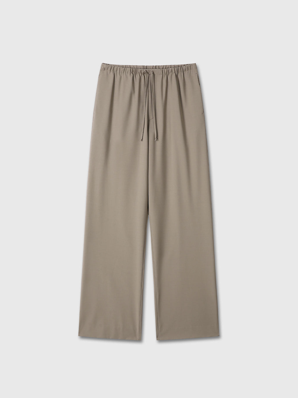 TROPICAL WOOL DRAWSTRING PANTS_ BEIGE
