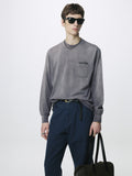 GARMENT DYED LONG SLEEVE CREW_ SMOKE GREY