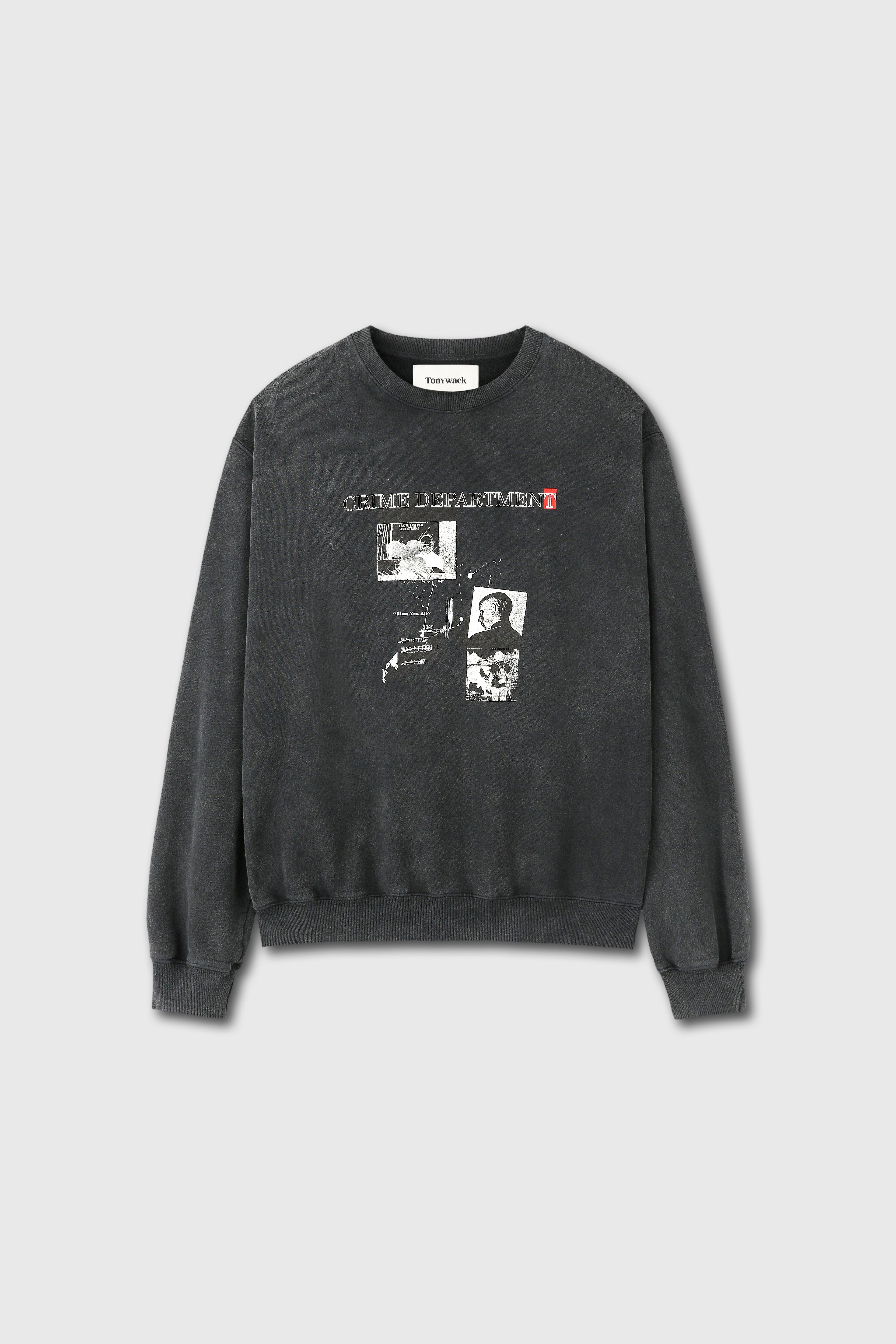 Crime Dept. Garment-dyeing Sweatshirt_ Faded Charcoal