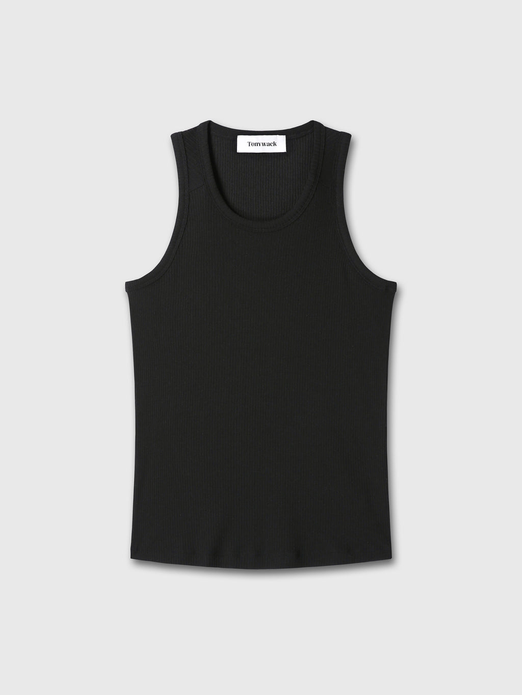 SILK LYOCELL RIB TANK TOP (JAPANESE FABRIC)_ BLACK
