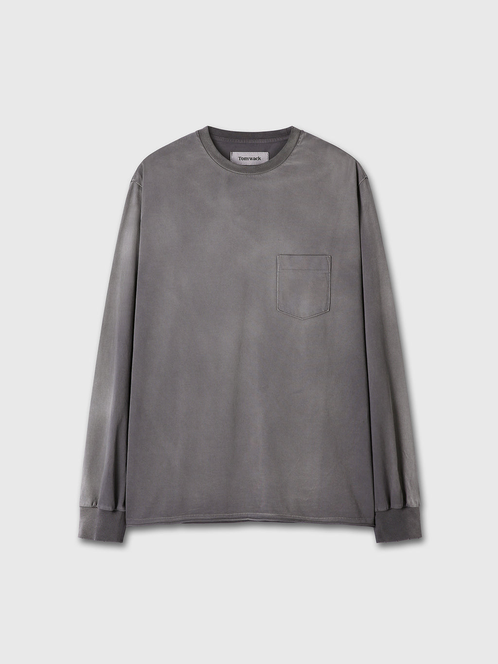 GARMENT DYED LONG SLEEVE CREW_ SMOKE GREY