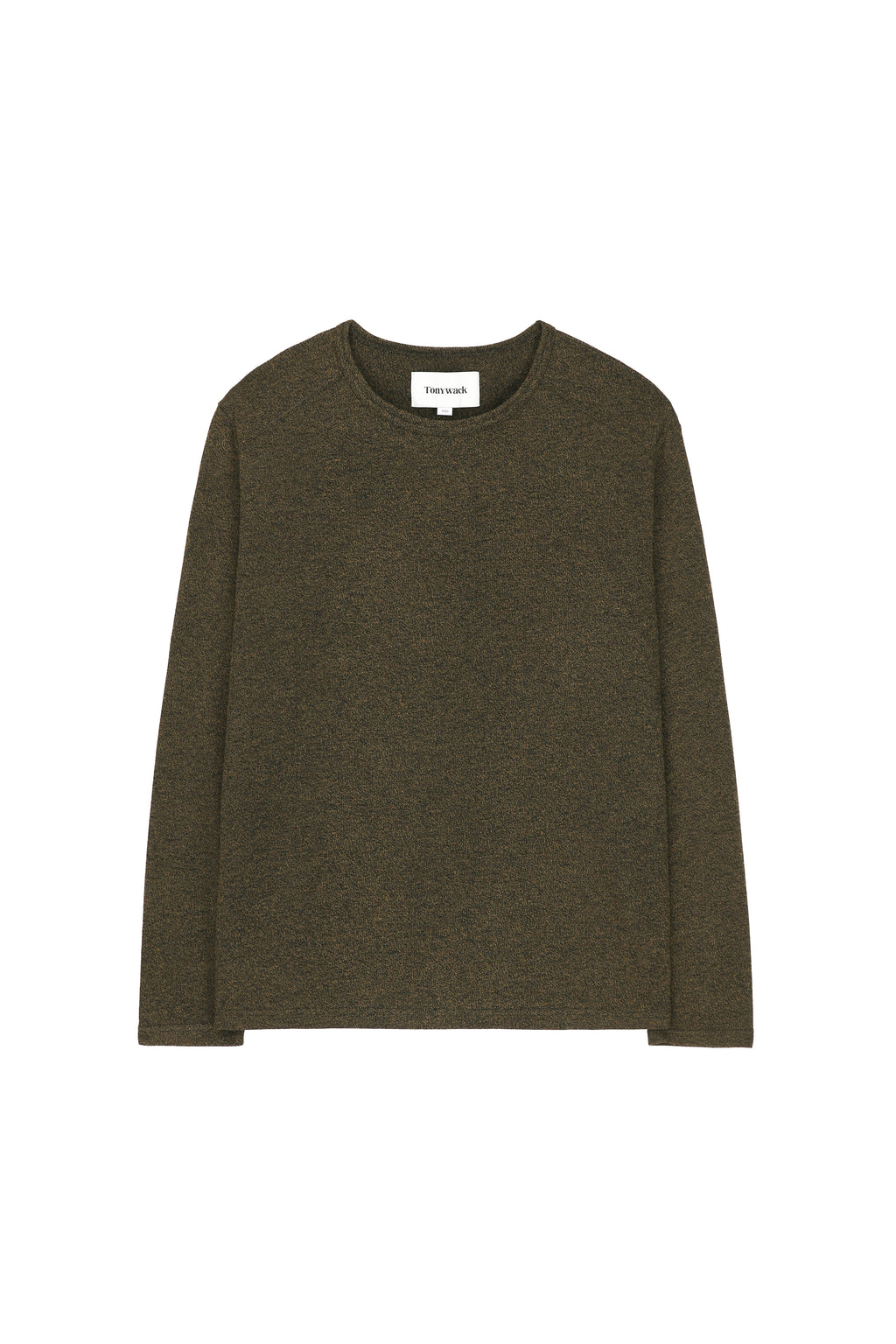 Twist-melange Long Sleeve Knit_ Melange Loden