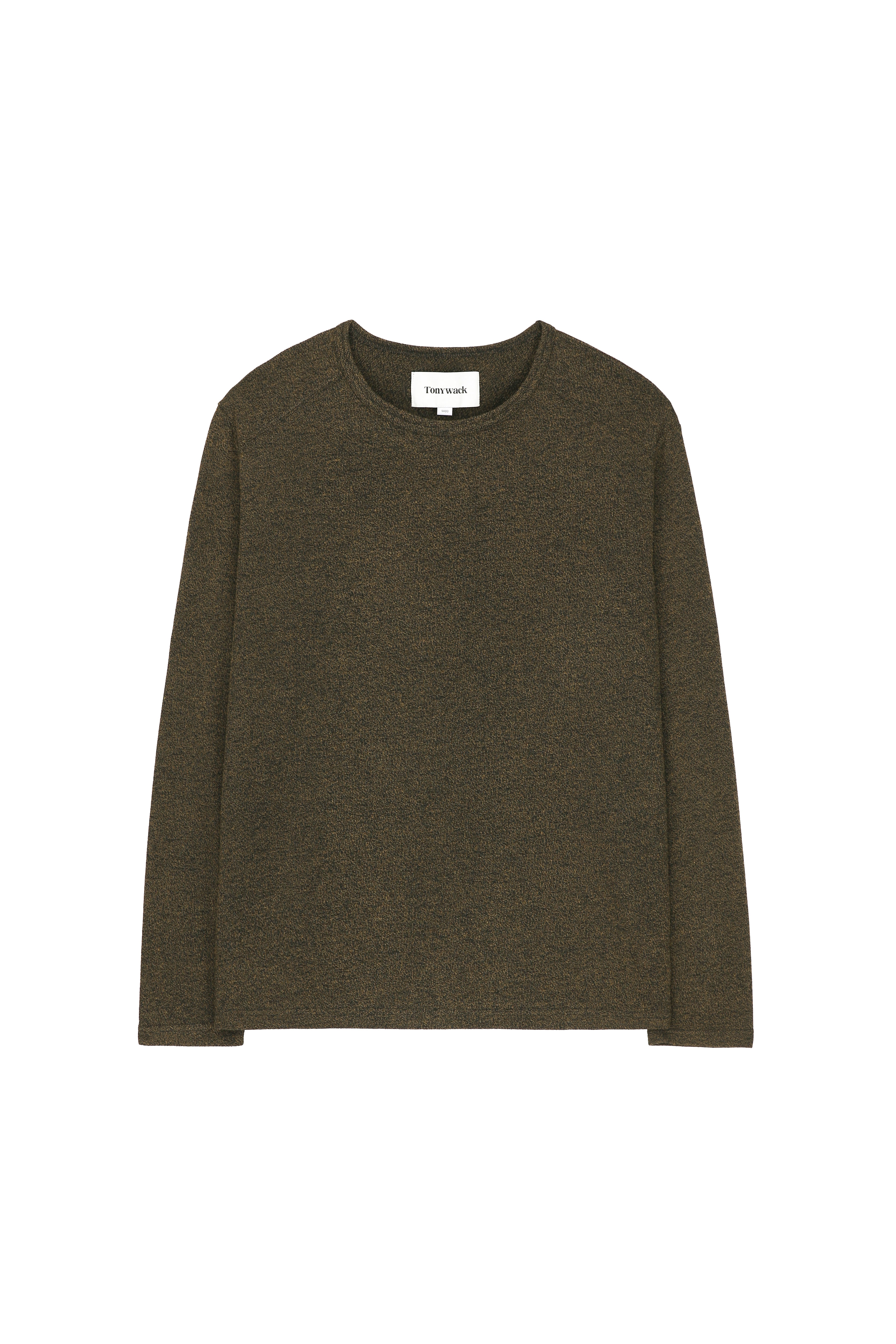 Twist-melange Long Sleeve Knit_ Melange Loden