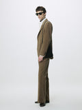 CORDUROY FLARED TROUSERS_ BEIGE TAUPE