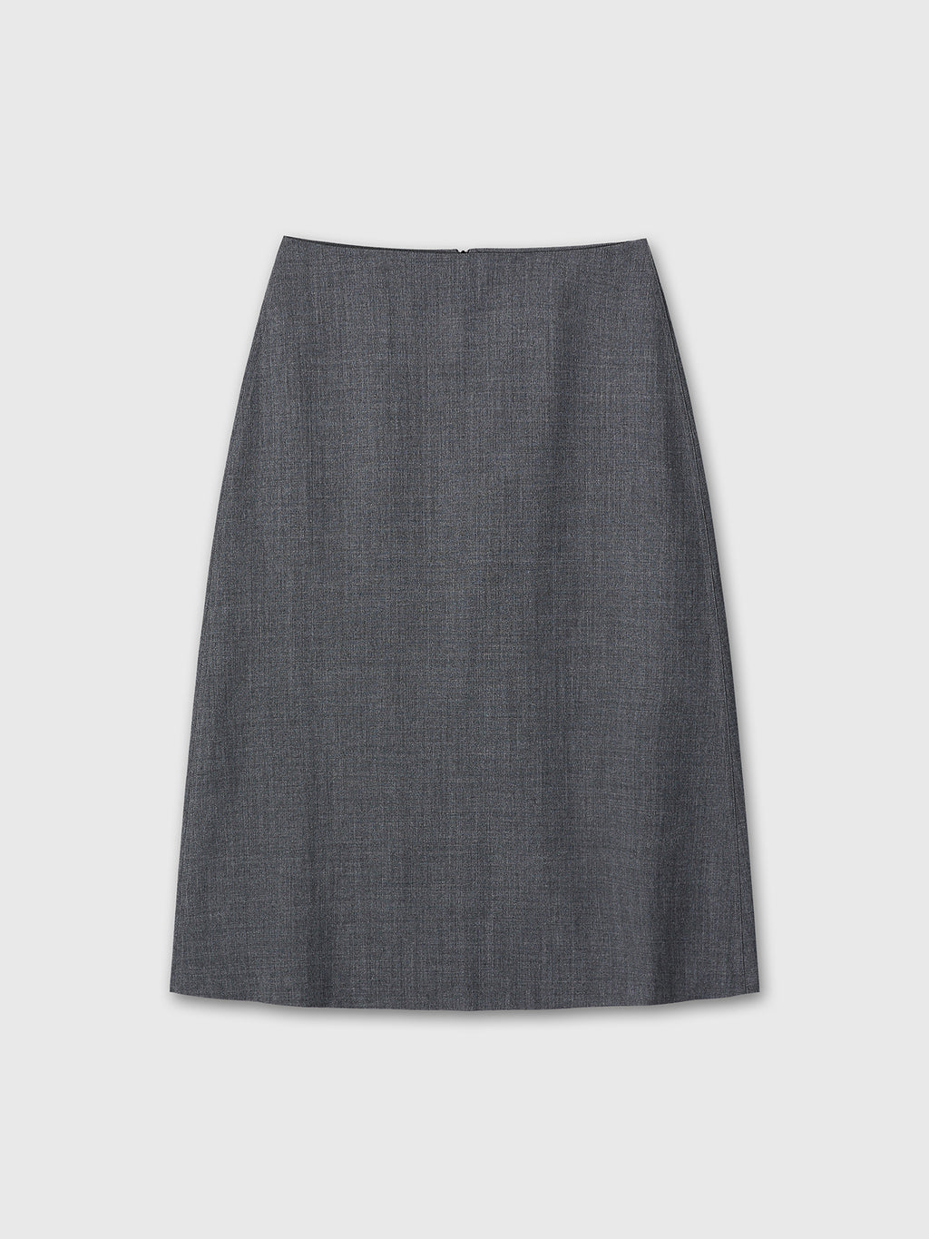(W) WOOL MIDI SKIRT_ GREY