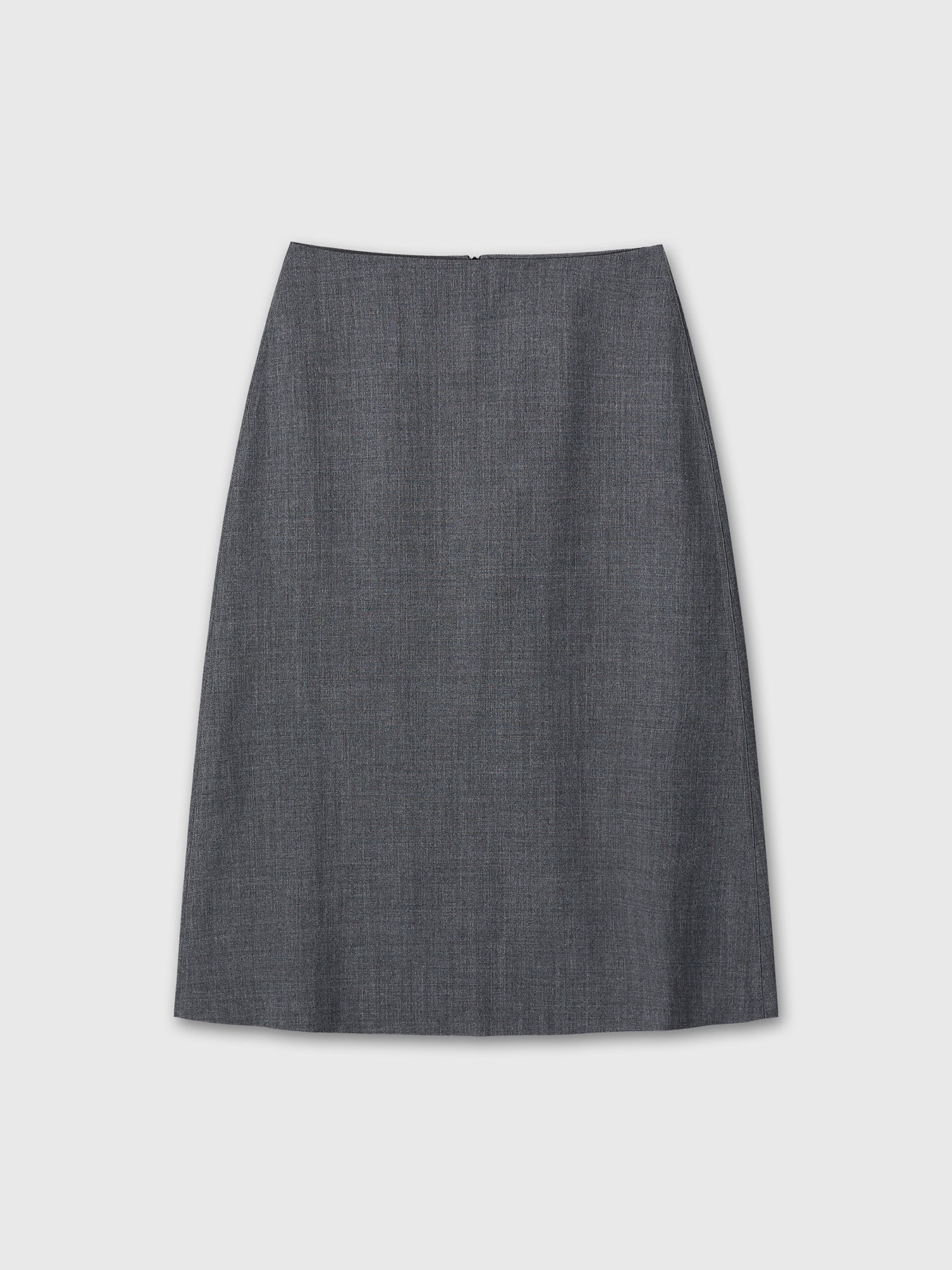 (W) WOOL MIDI SKIRT_ GREY