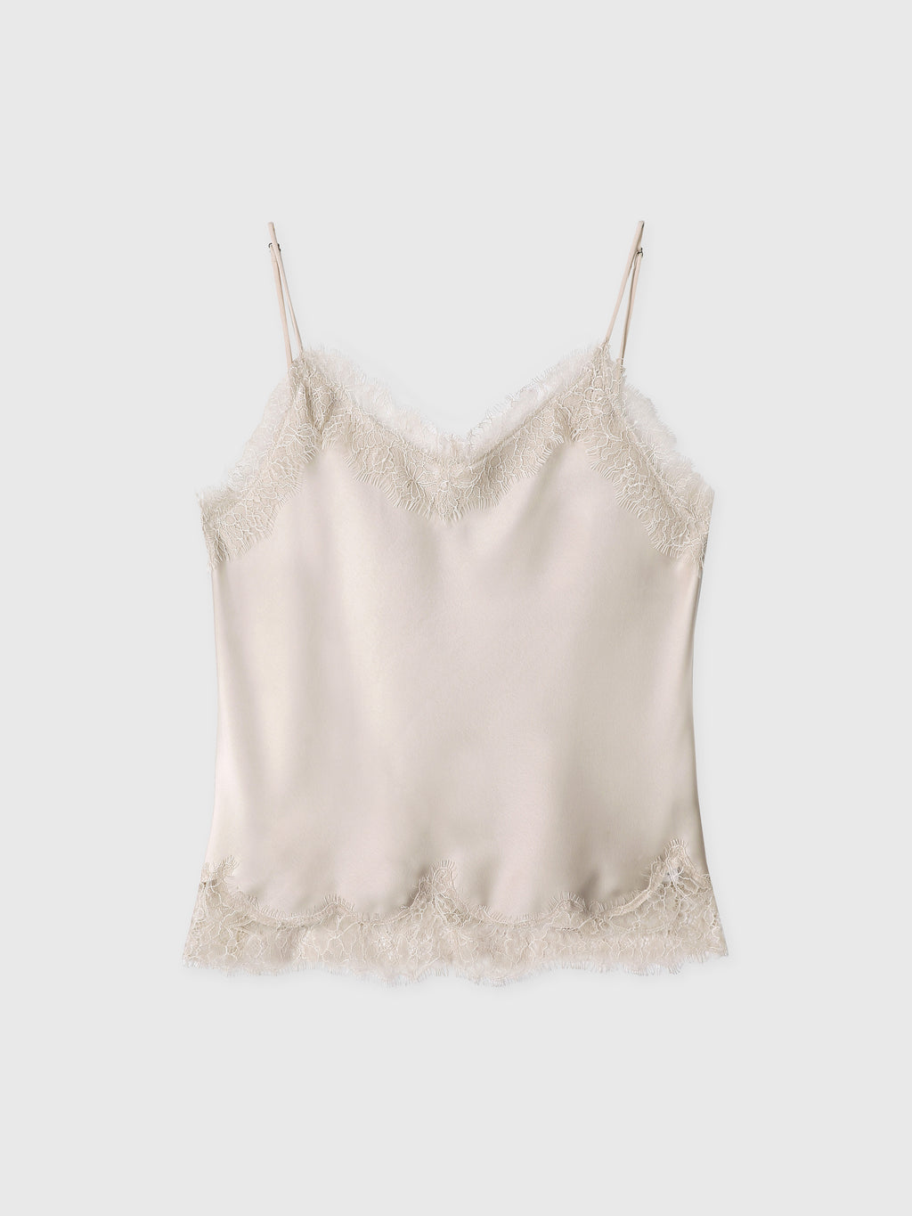 (W) SATIN LACE CAMISOLE_ BEIGE