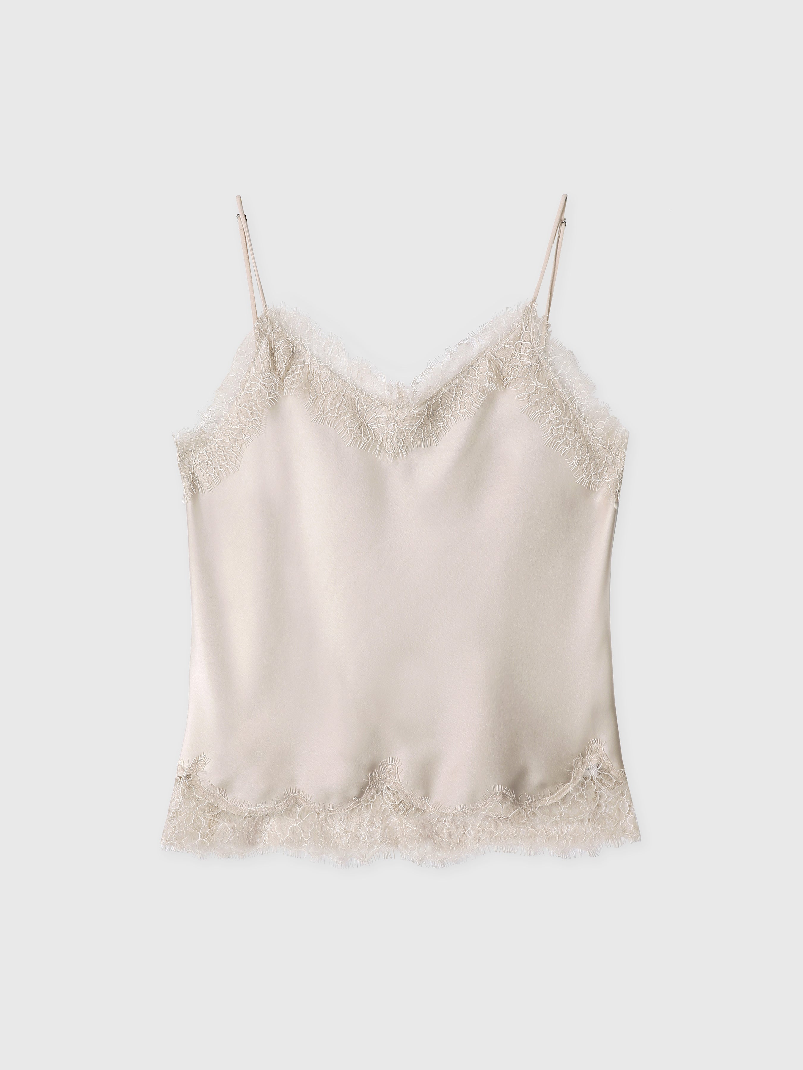(W) SATIN LACE CAMISOLE_ BEIGE