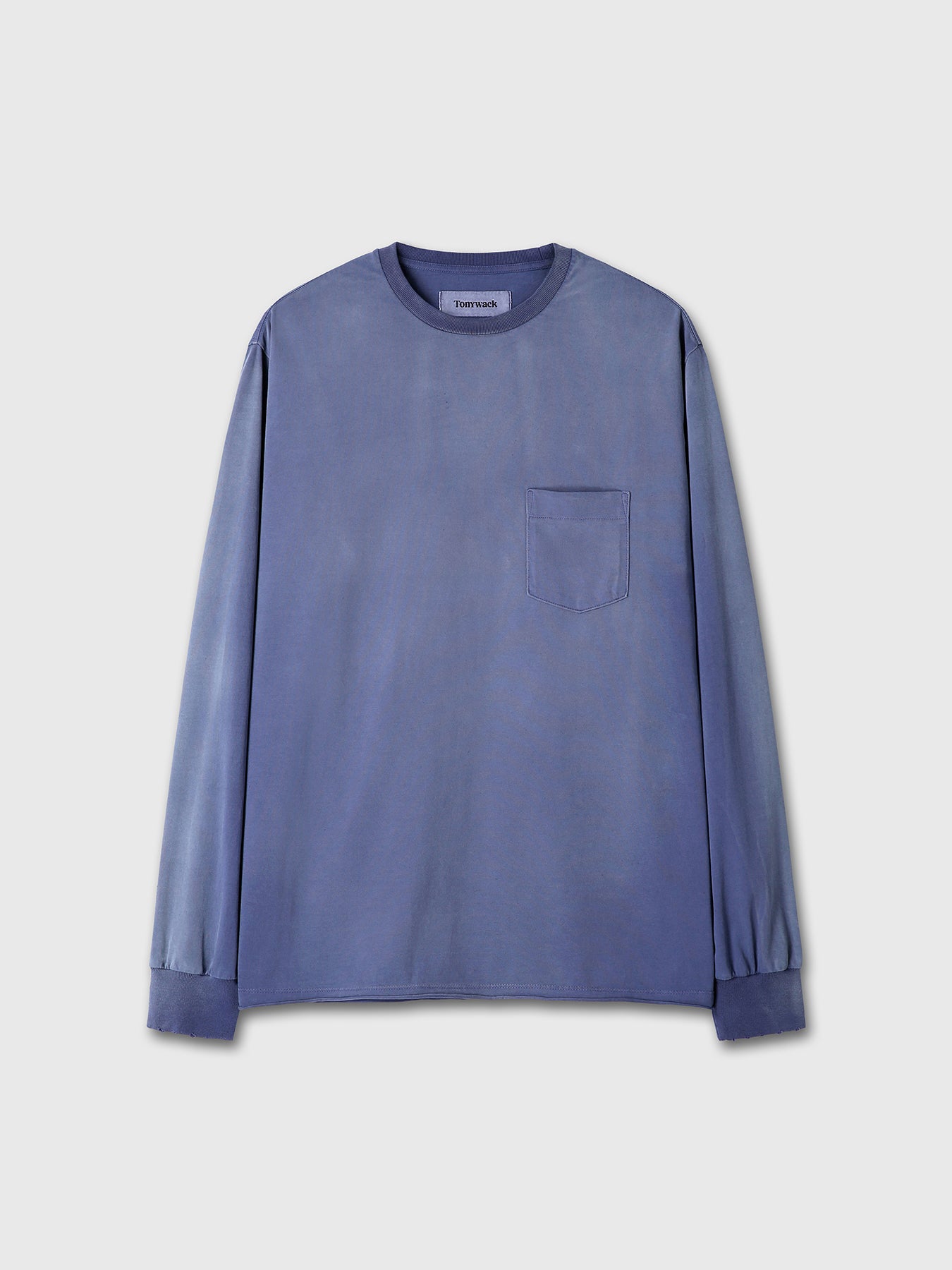 GARMENT DYED LONG SLEEVE CREW_ FADED PURPLE BLUE