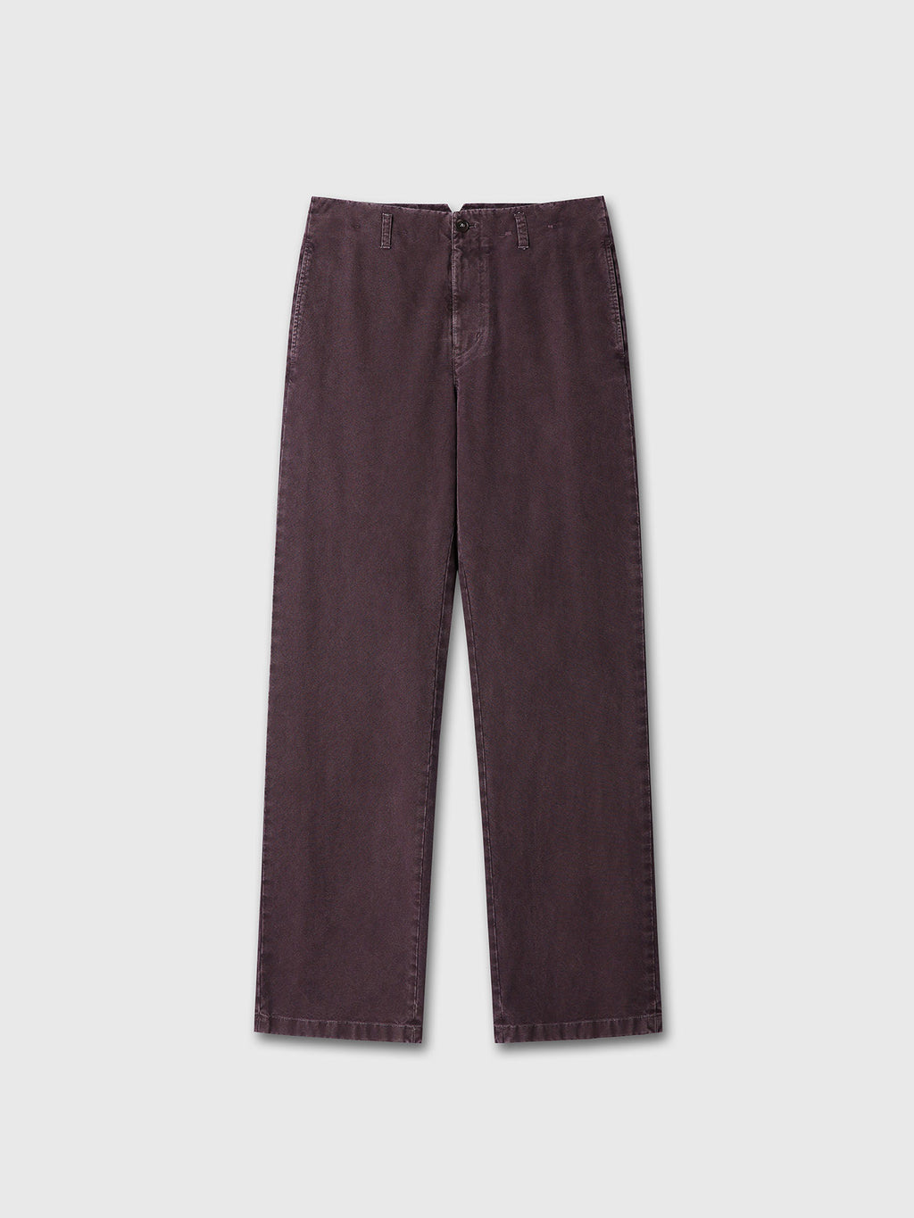 GARMENT DYED COTTON STRAIGHT PANTS_ FADED BURGUNDY