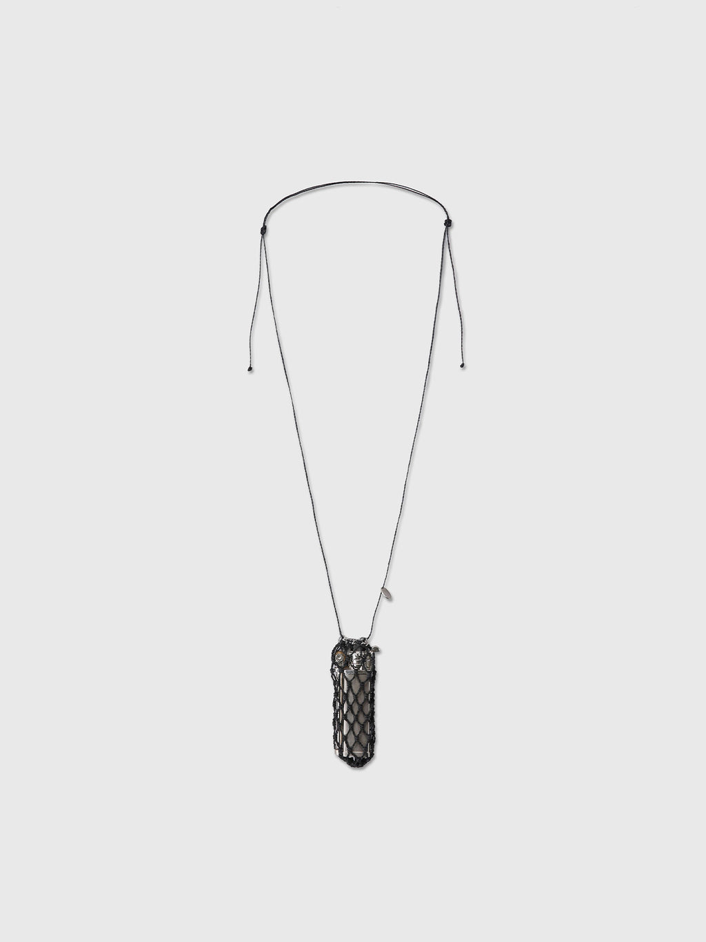 HANDCRAFTED CORD NET NECKLACE_ BLACK
