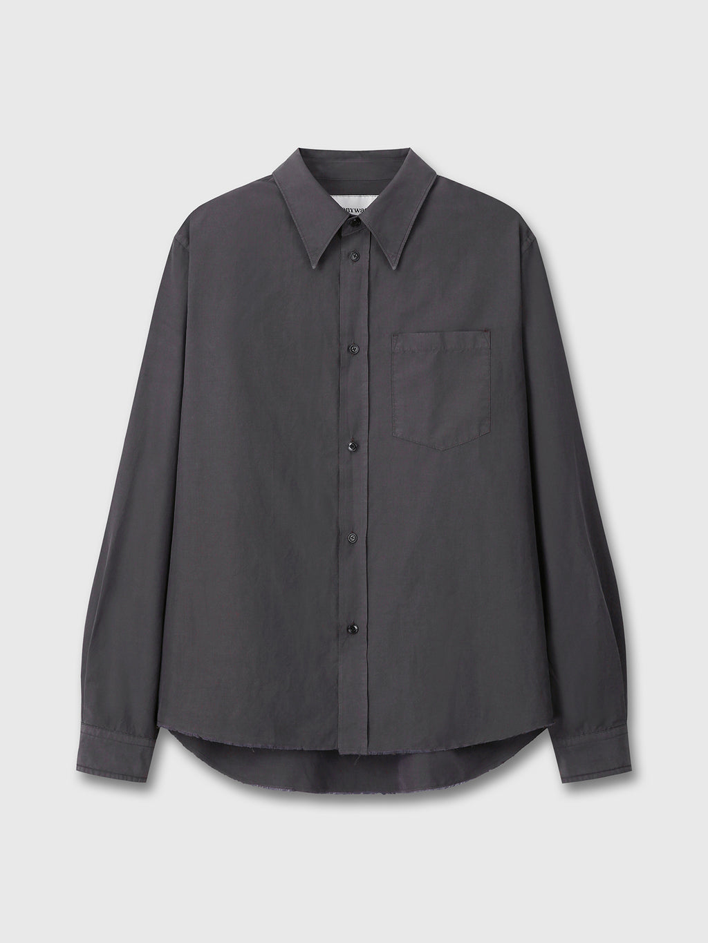 SILK COTTON GARMENT-DYED SHIRT_ FADED BLACK