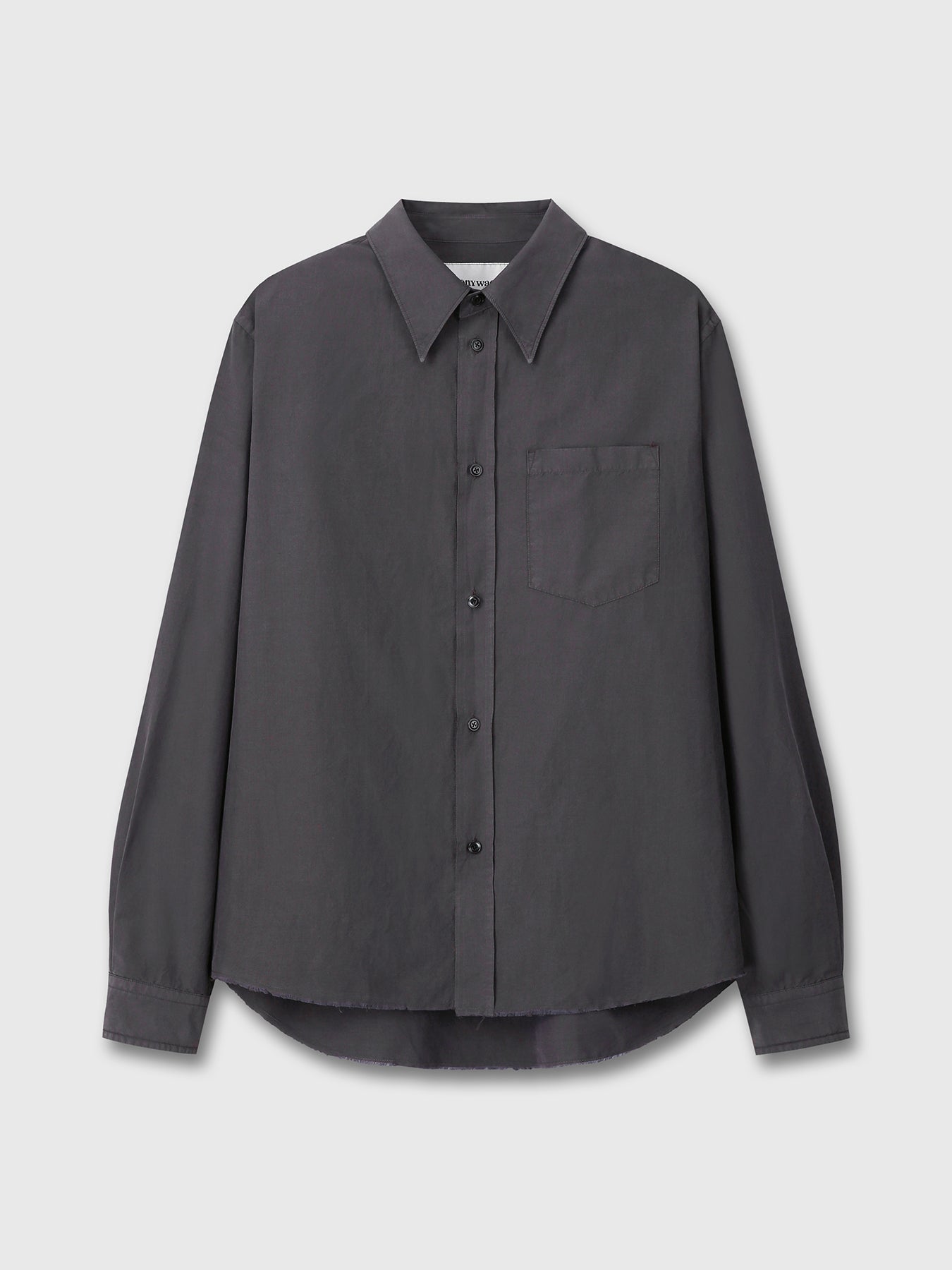 SILK COTTON GARMENT-DYED SHIRT_ FADED BLACK