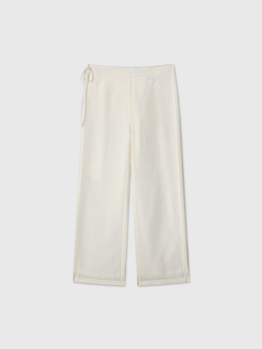 (W) SILK TWILL LOUNGE PANTS_ IVORY