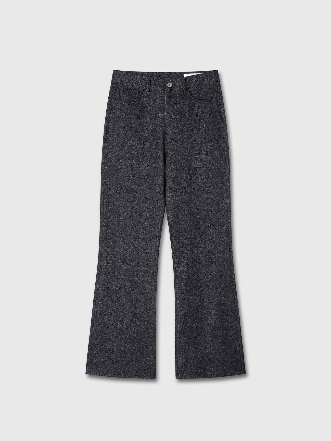 WOOL DENIM LOOSE FLARED JEANS_ DARK INDIGO