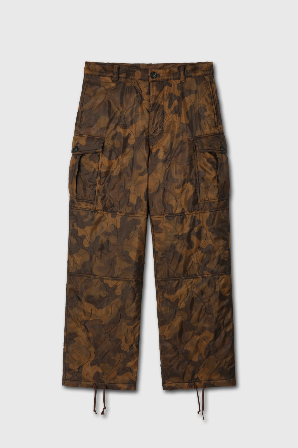 Utility Puffed Quilting Cargo Pants_ Woodland Camo