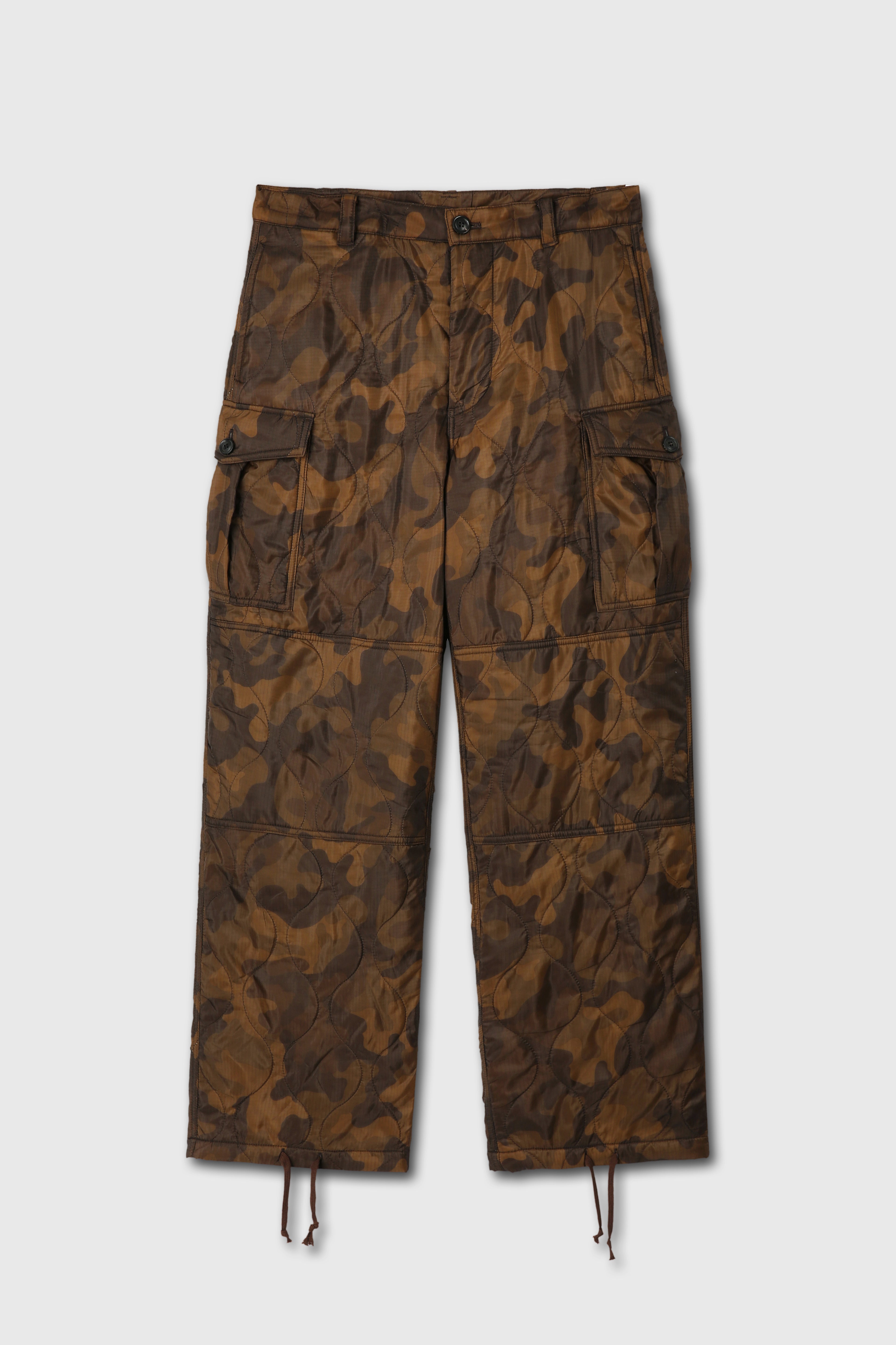 Utility Puffed Quilting Cargo Pants_ Woodland Camo