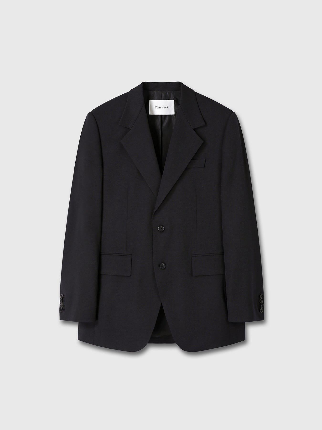 WOOL SINGLE-BREASTED TAILORED JACKET_ MIDNIGHT
